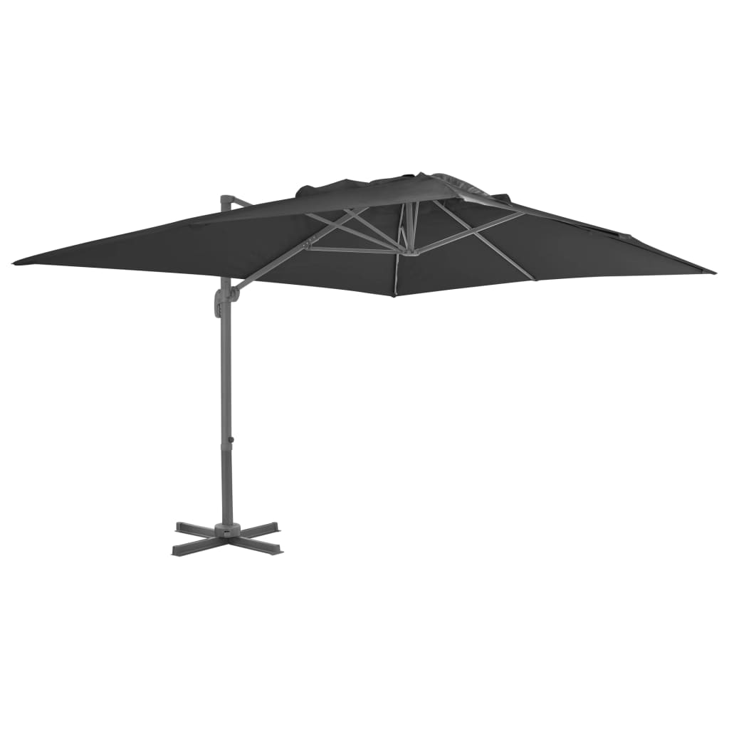 Cantilever Garden Parasol with Aluminum Pole, 400x300 cm, Anthracite