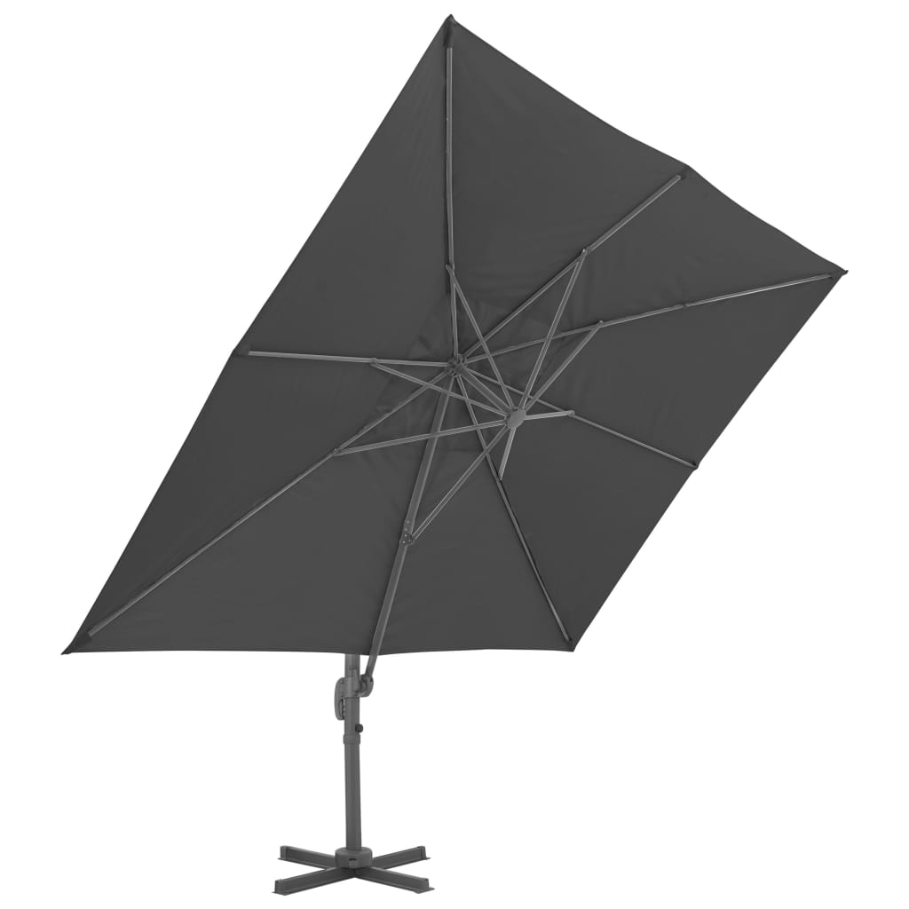 Cantilever Garden Parasol with Aluminum Pole, 400x300 cm, Anthracite