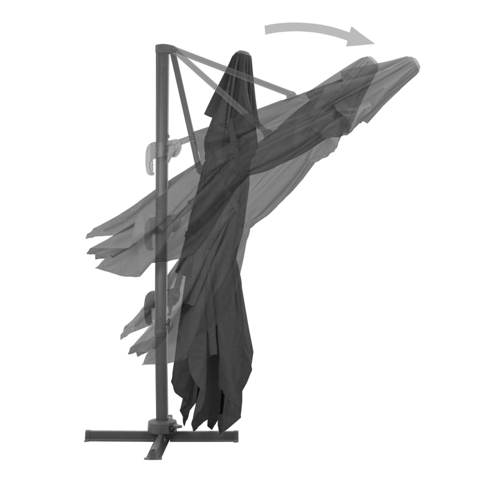 Cantilever Garden Parasol with Aluminum Pole, 400x300 cm, Anthracite
