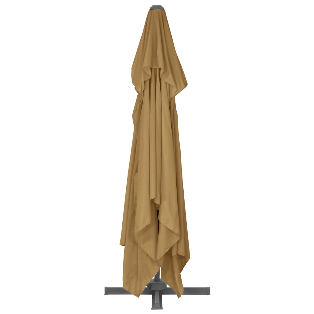 Gembinis sodo skėtis su aliuminio stulpu, taupe, 400x300cm