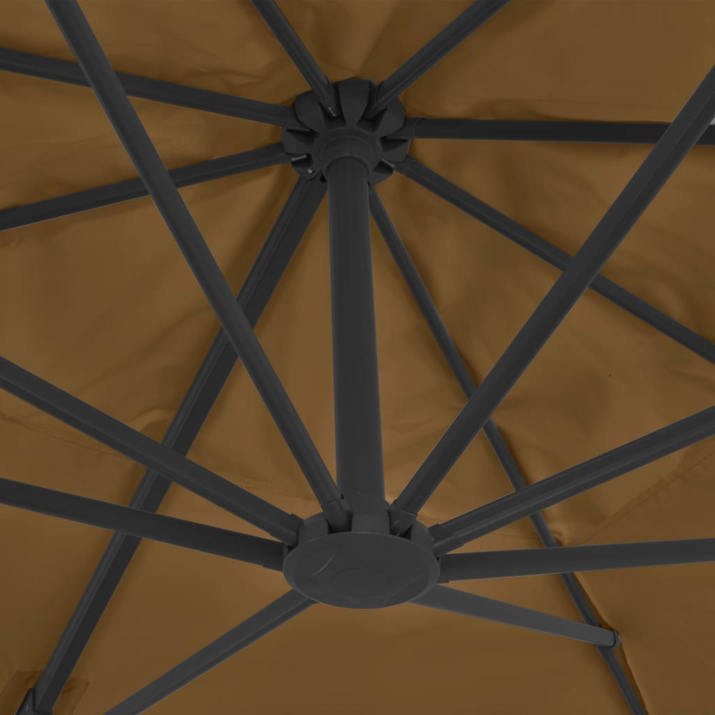 Gembinis sodo skėtis su aliuminio stulpu, taupe, 400x300cm