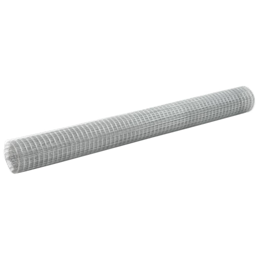 Chicken wire mesh, silver, 10x1.5m, steel