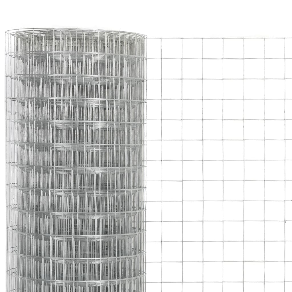 Chicken wire mesh, silver, 10x1.5m, steel