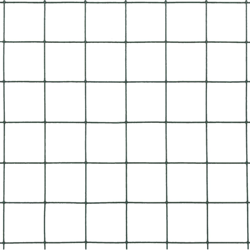 Stieples siets ar PVC pārklājumu, zaļš, 10x1,5m