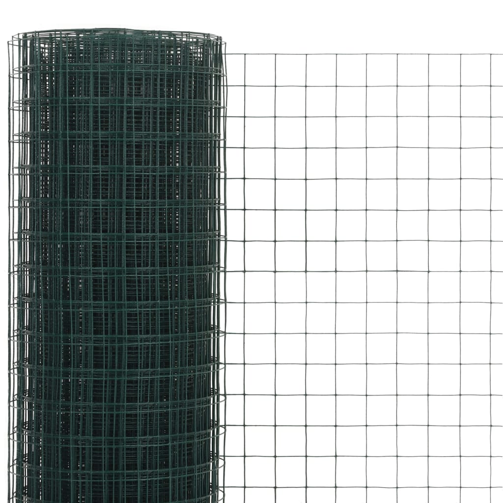 PVC Coated Wire Mesh, Green, 25x0.5m