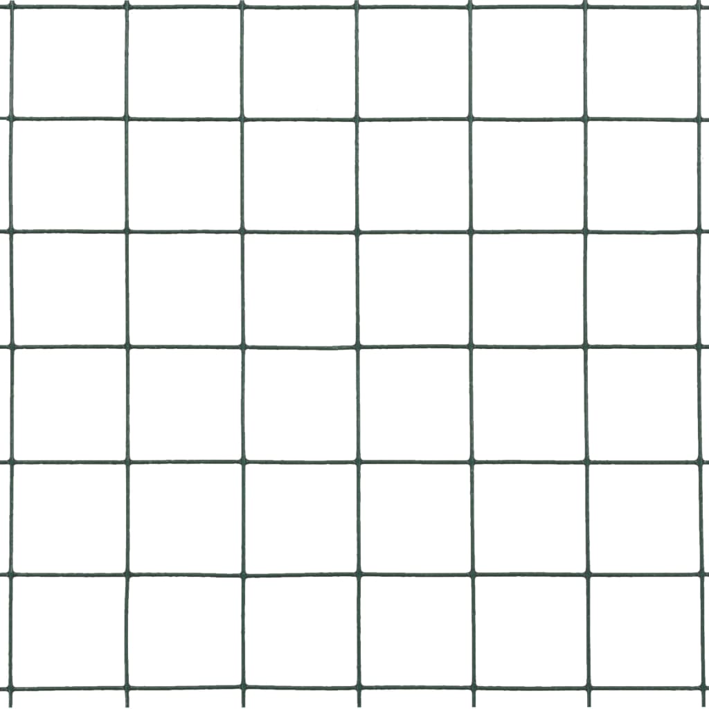 PVC Coated Wire Mesh, Green, 25x0.5m