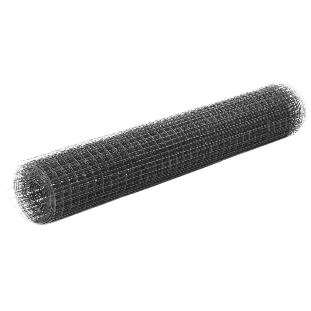 Stieples žogs cāļiem, pelēks, 25x1m, ar PVC pārklājumu
