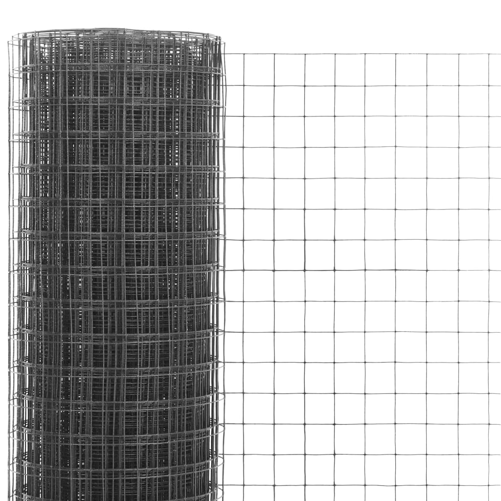 Stieples žogs cāļiem, pelēks, 25x1m, ar PVC pārklājumu