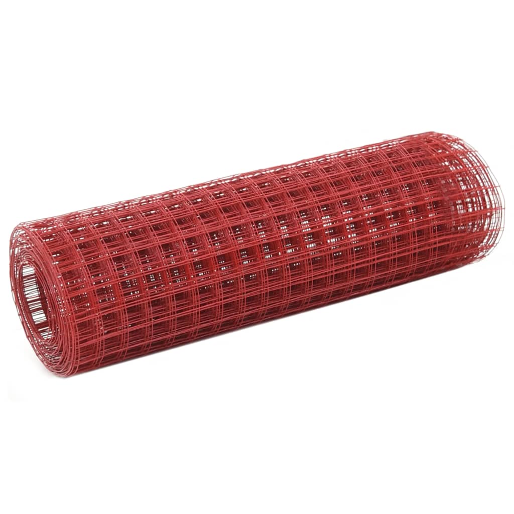 PVC-coated wire mesh, red, 25x0.5m