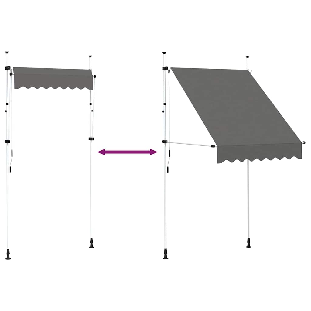 Rankiniu būdu ištraukiama markizė, antracito, 150cm