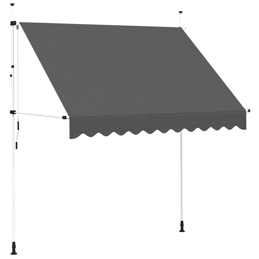 Manual retractable awning, anthracite, 250cm