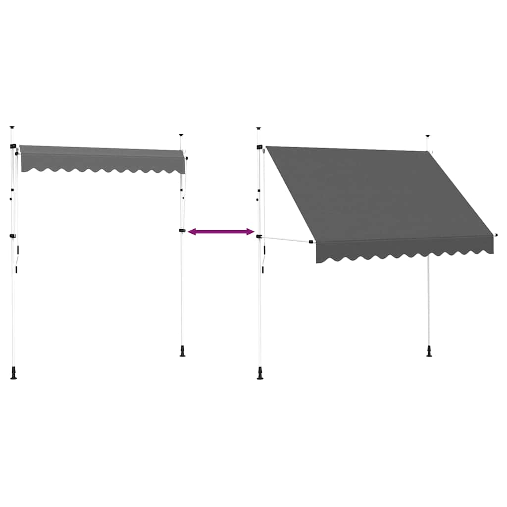 Manual retractable awning, anthracite, 250cm
