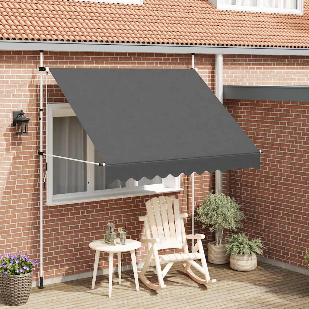 Manual retractable awning, anthracite, 250cm