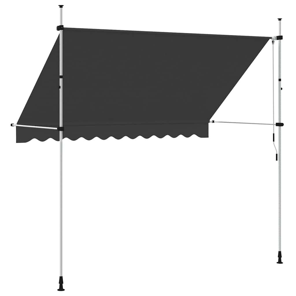 Manual retractable awning, anthracite, 300cm