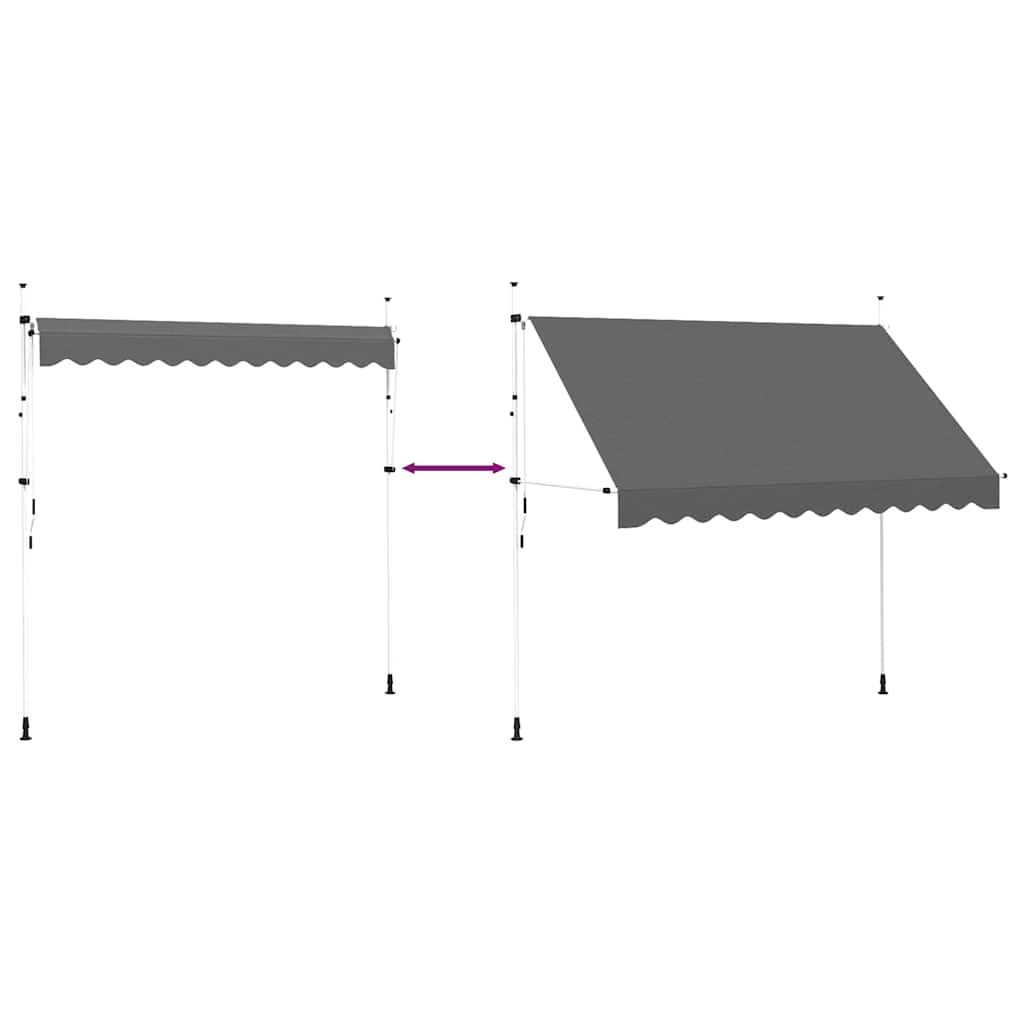 Rankiniu būdu ištraukiama markizė, antracito, 300cm
