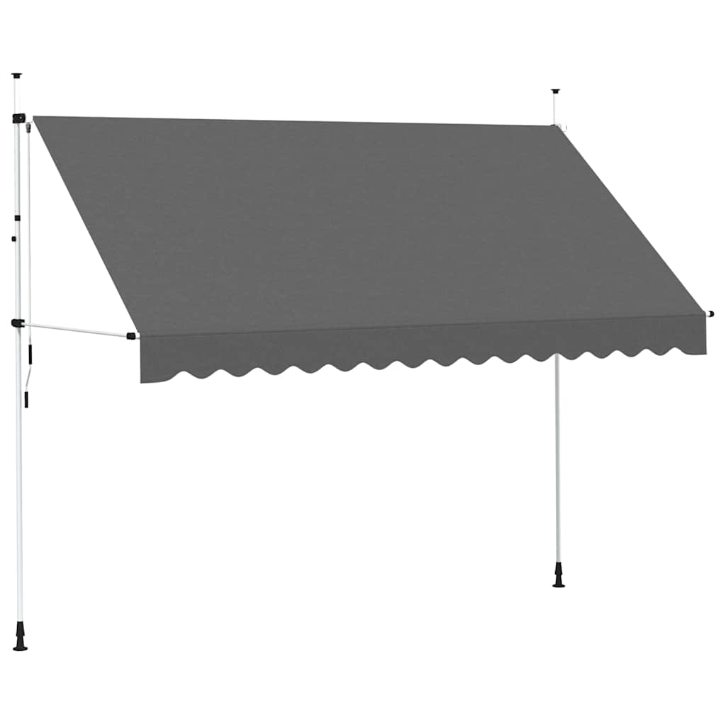 Manual retractable awning, anthracite, 350cm