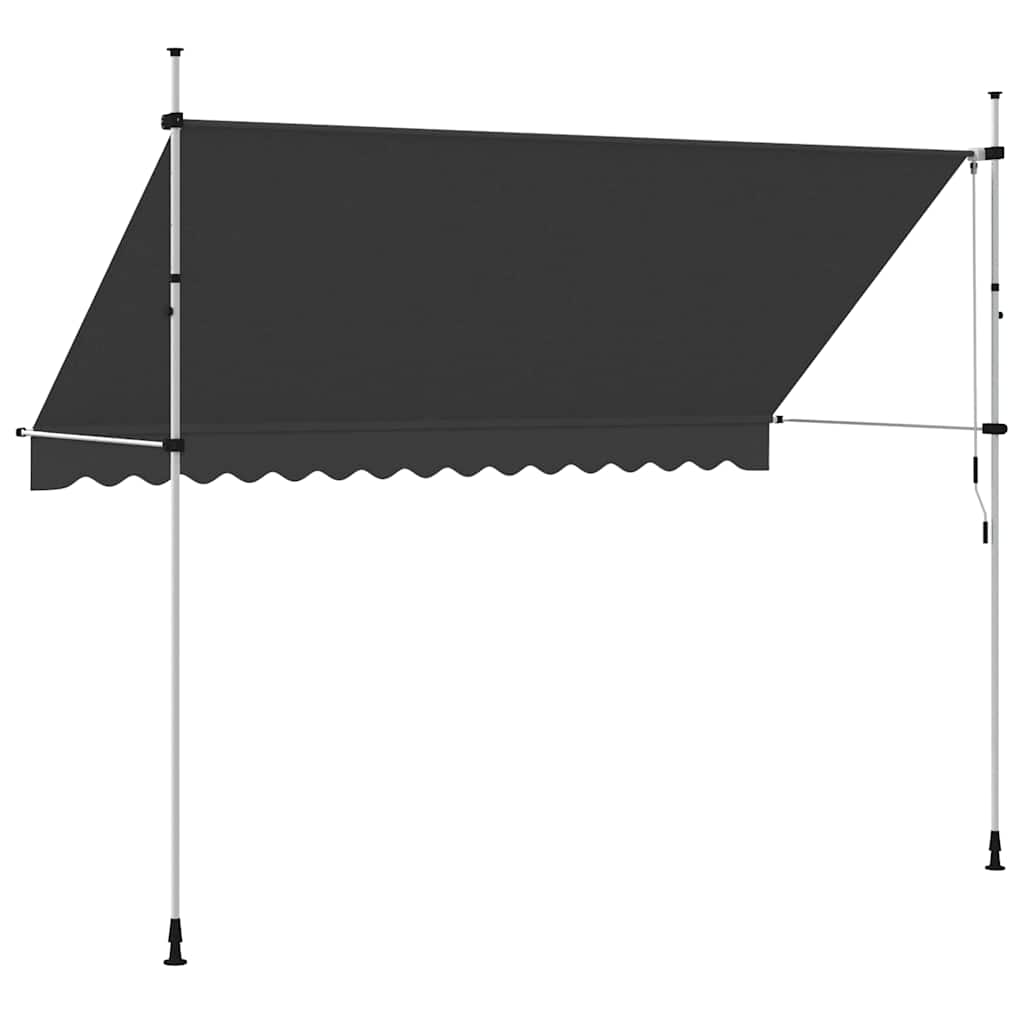 Manual retractable awning, anthracite, 350cm