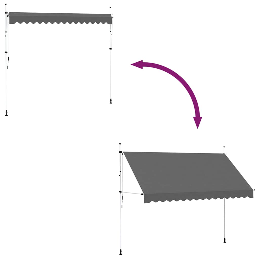 Manual retractable awning, anthracite, 350cm