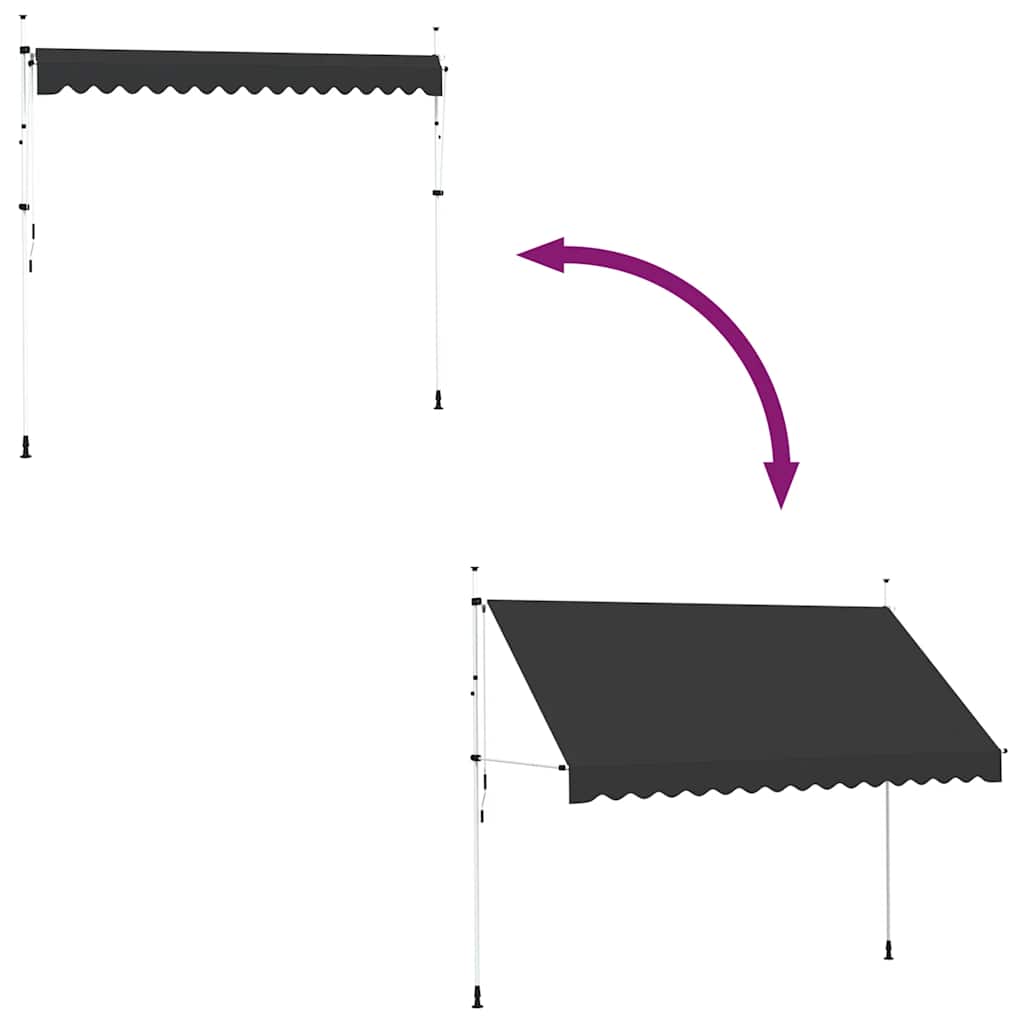 Manual retractable awning, anthracite, 350cm