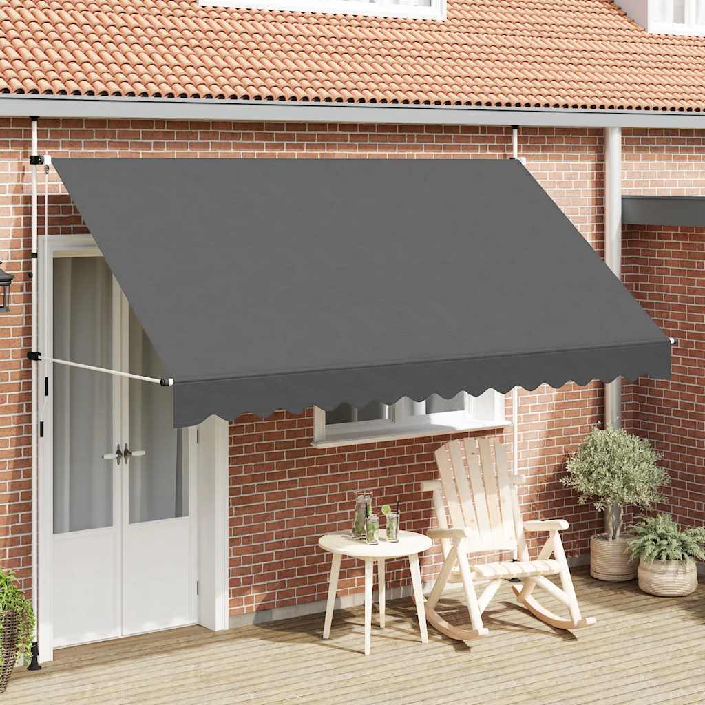 Manual retractable awning, anthracite, 350cm