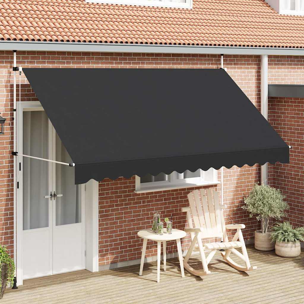 Manual retractable awning, anthracite, 350cm