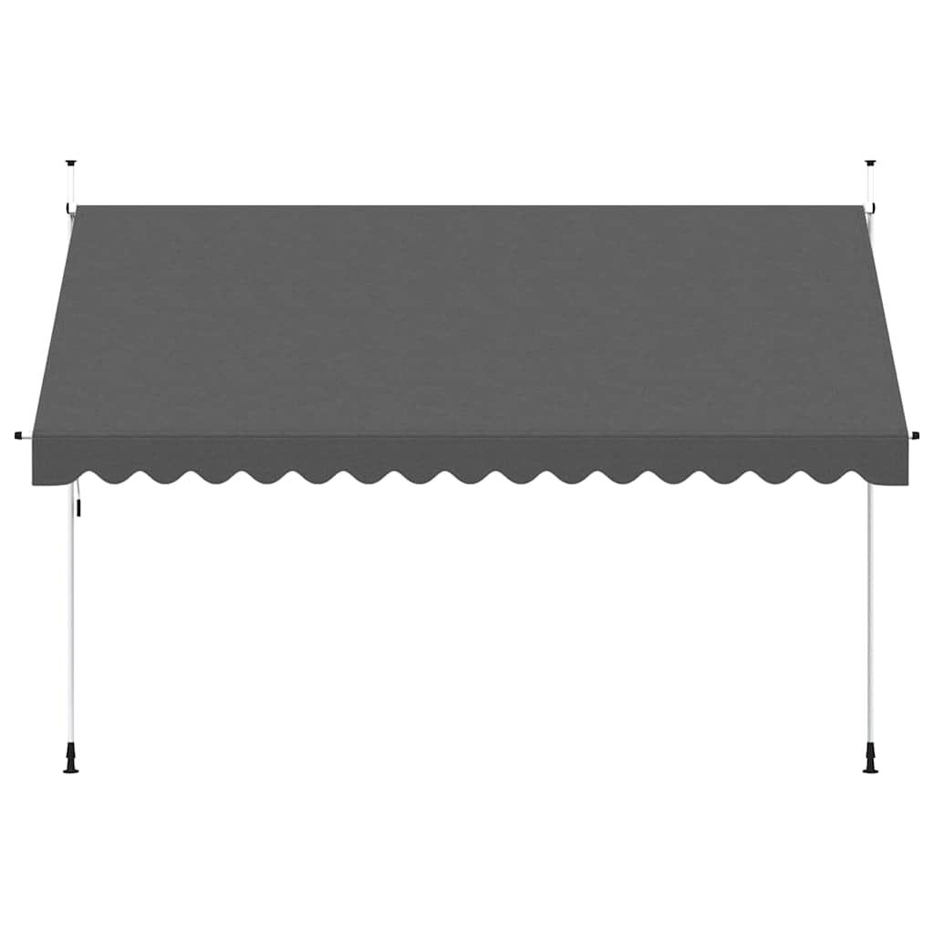 Manually retractable awning, anthracite, 400cm