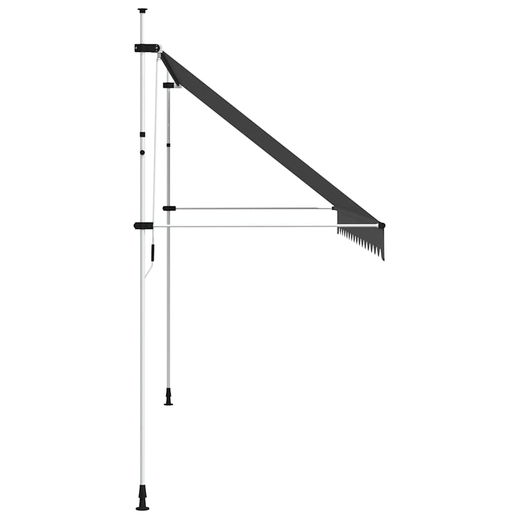 Manually retractable awning, anthracite, 400cm