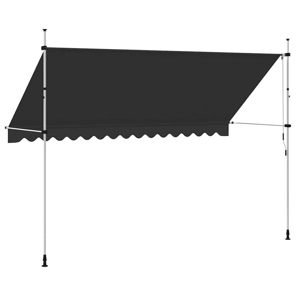 Manually retractable awning, anthracite, 400cm
