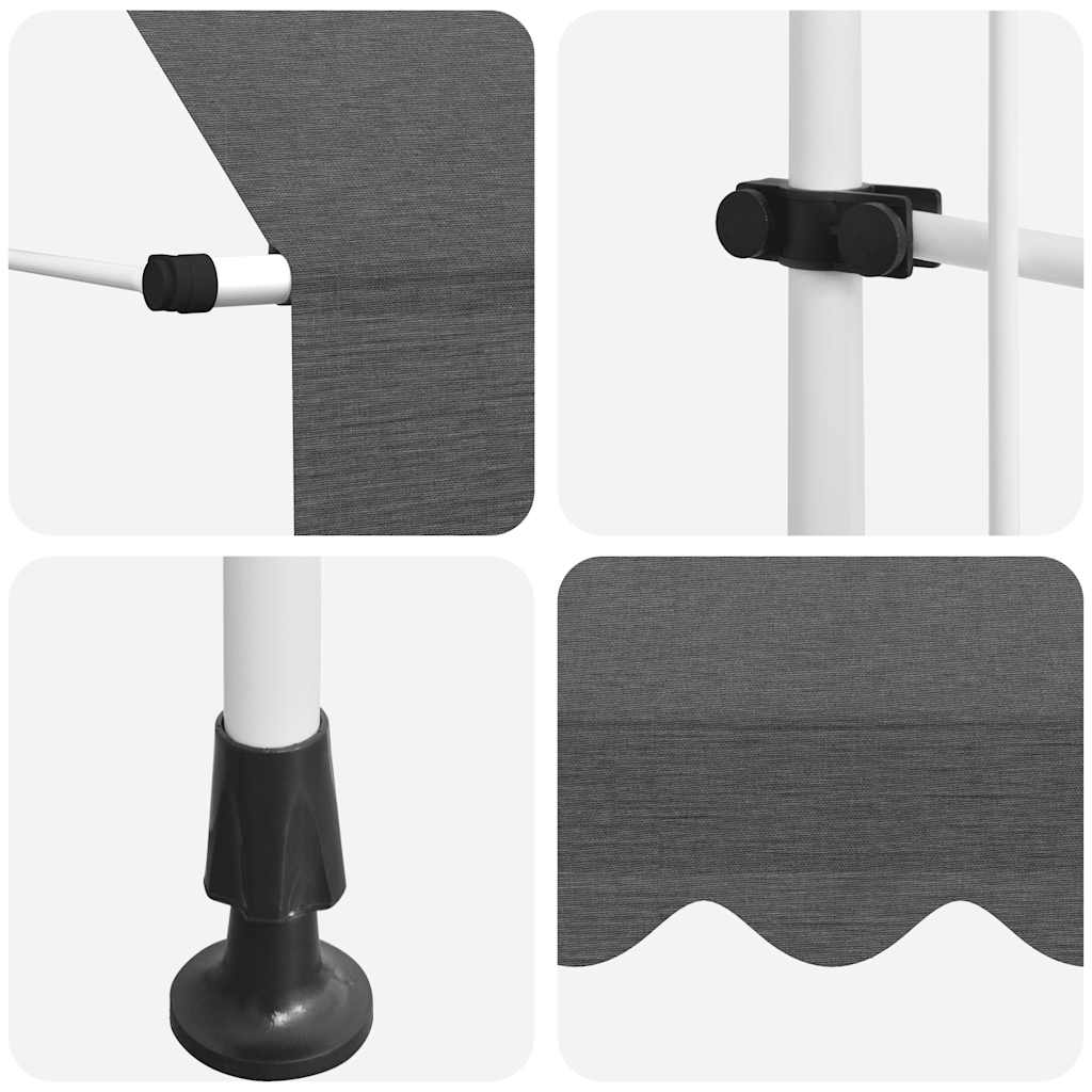 Manually retractable awning, anthracite, 400cm