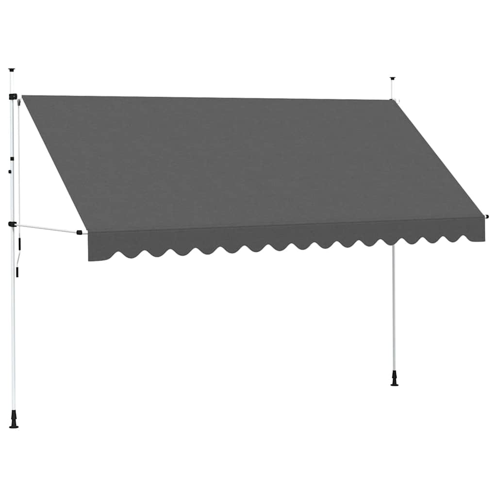 Manually retractable awning, anthracite, 400cm