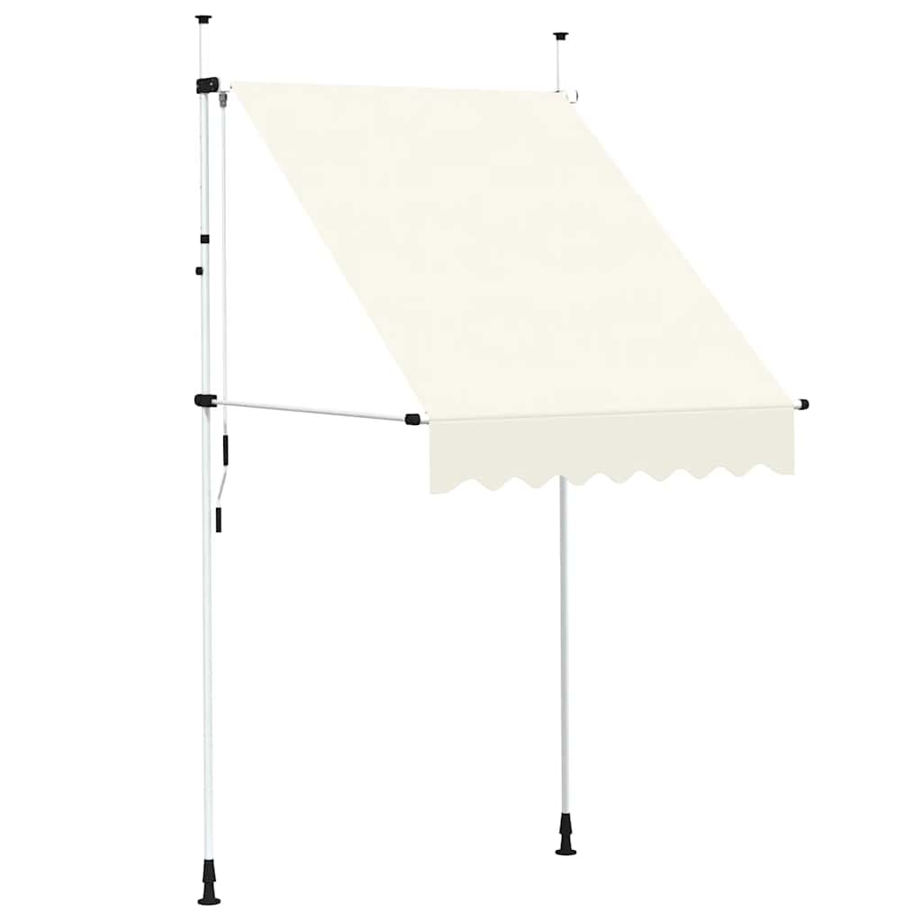 Manual retractable awning, cream, 150 cm