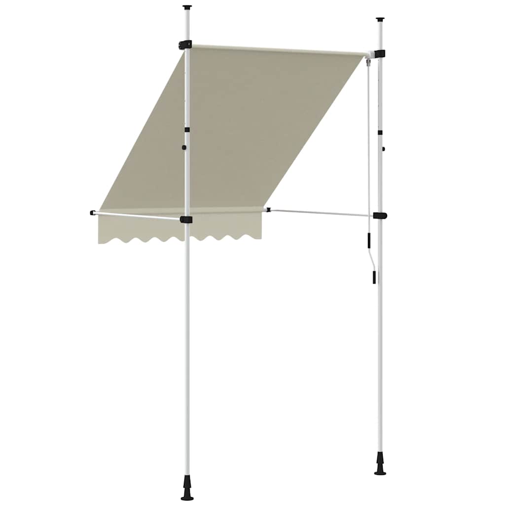 Manual retractable awning, cream, 150 cm