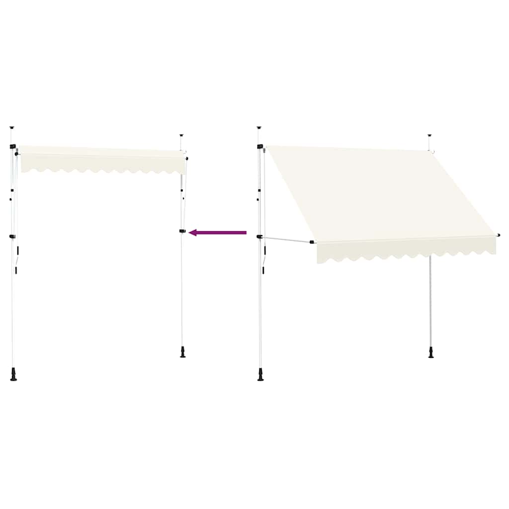 Manual pull-out awning, cream, 250cm