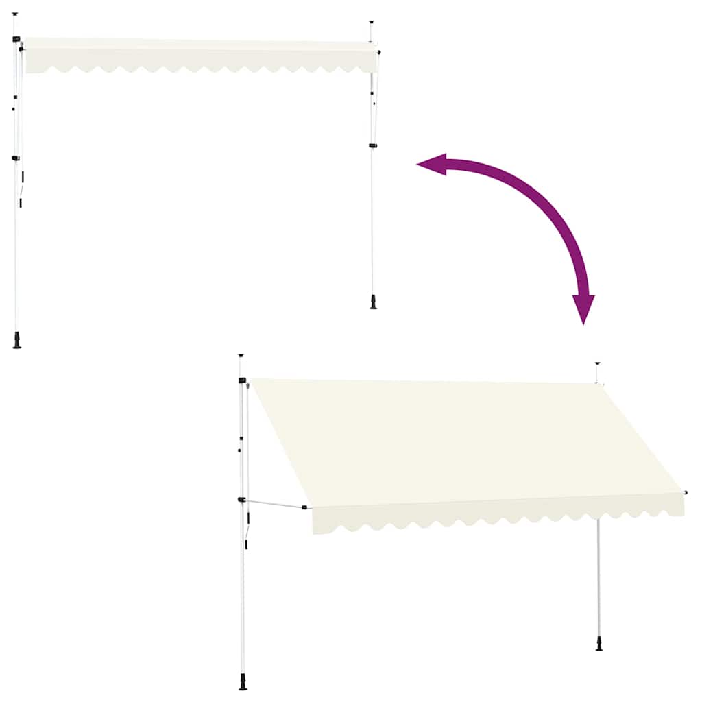Rankiniu būdu ištraukiama markizė, kreminė, 400cm