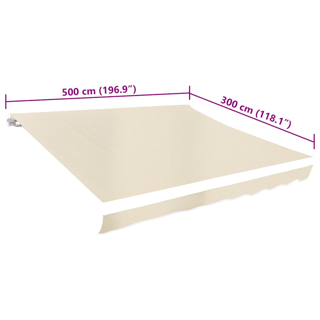 Awning canopy, cream, 5x3 m