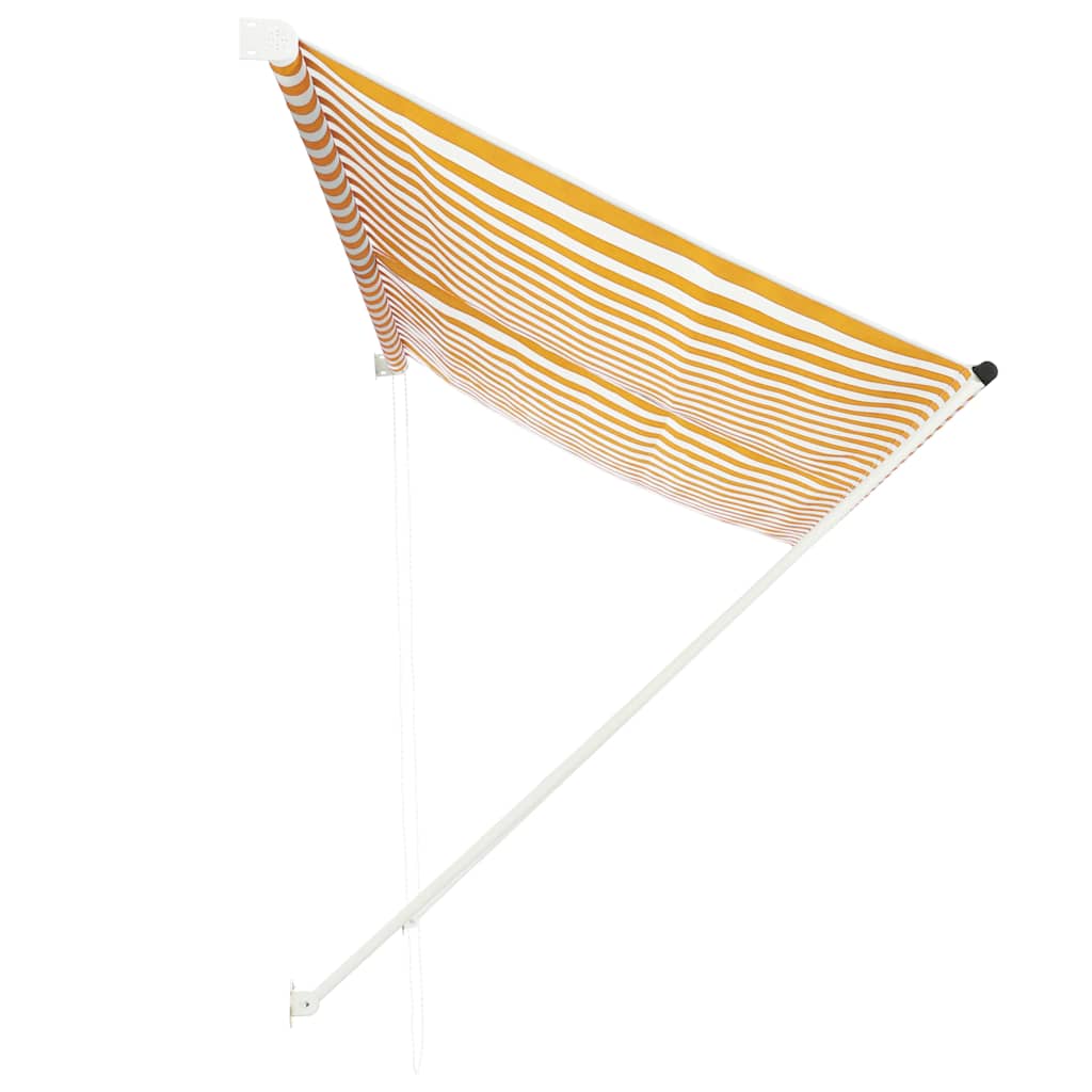Retractable awning, yellow and white, 300x150cm