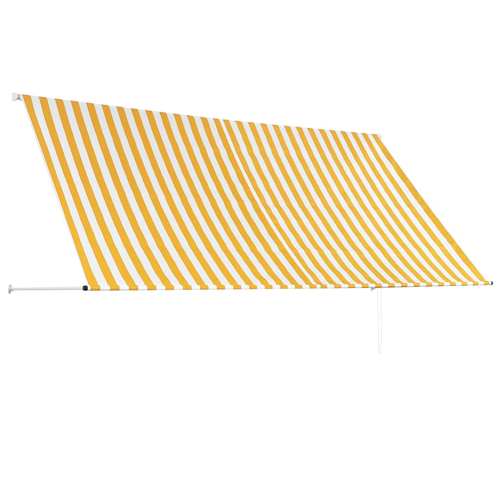 Retractable awning, yellow and white, 300x150cm