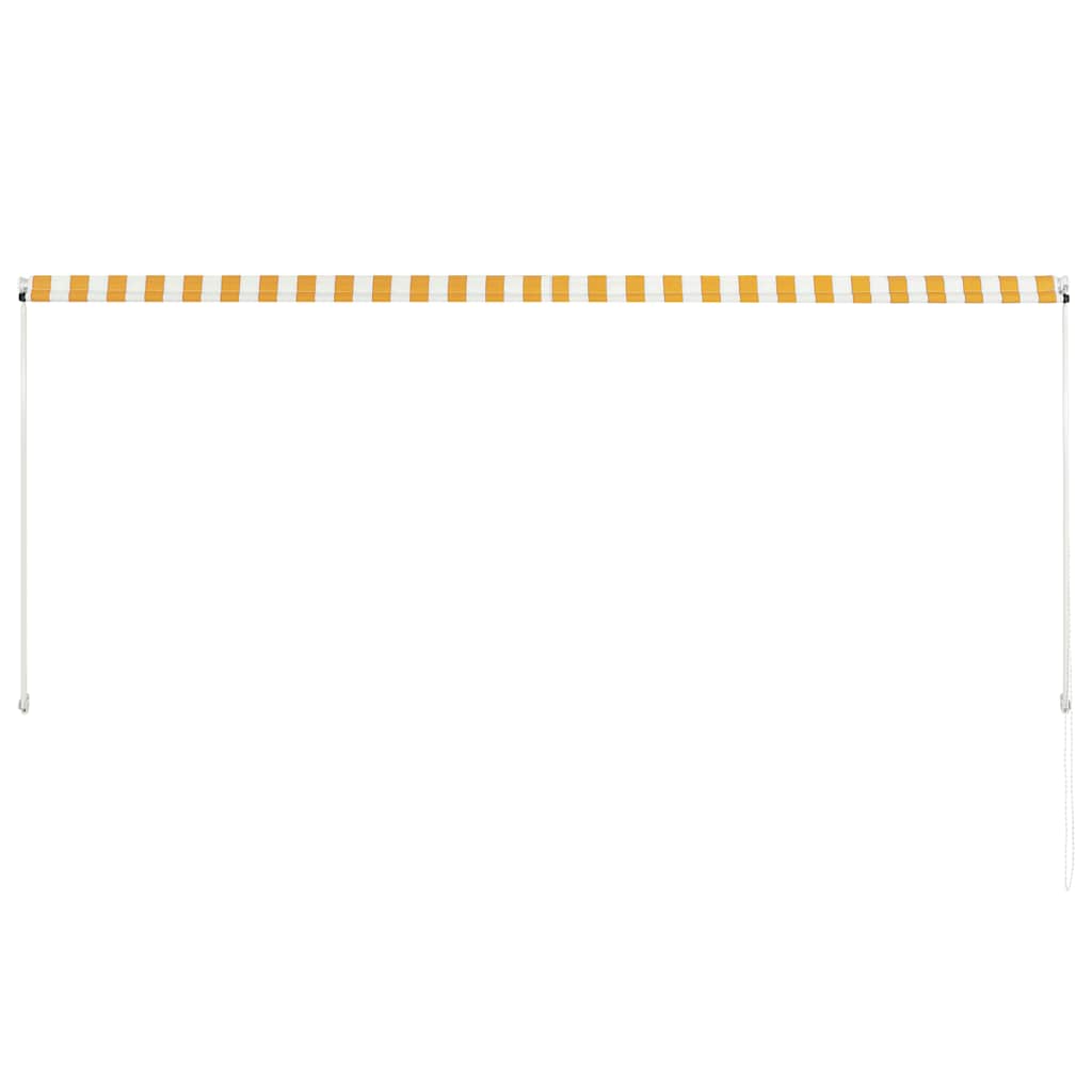 Retractable awning, yellow and white, 300x150cm