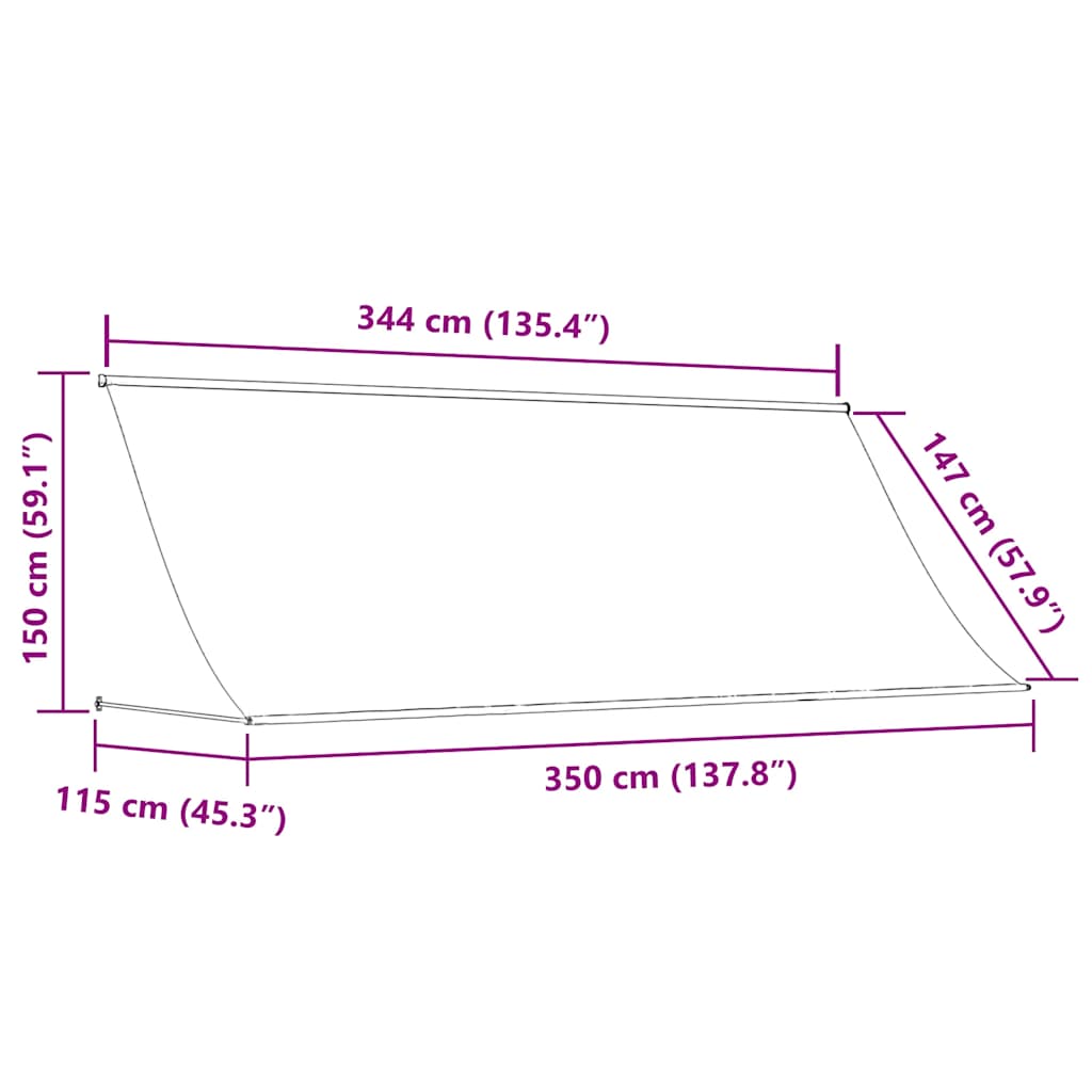 Ištraukiama markizė, antracito spalvos, 350x150 cm