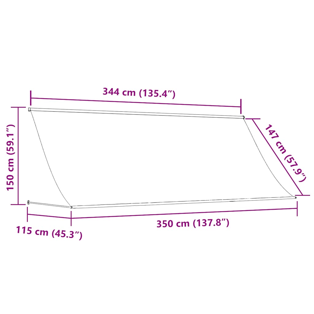 Ištraukiama markizė, kreminės spalvos, 350x150 cm