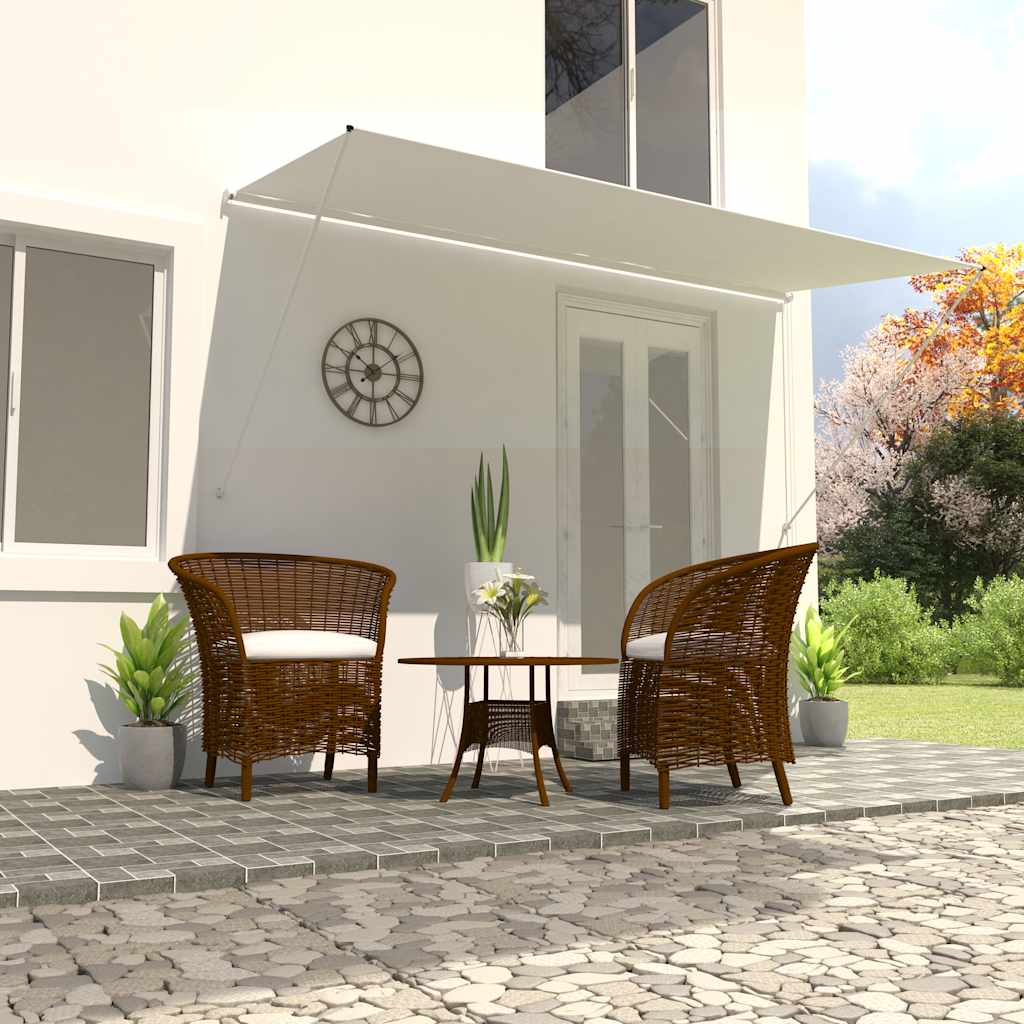 Retractable awning, cream, 400x150 cm