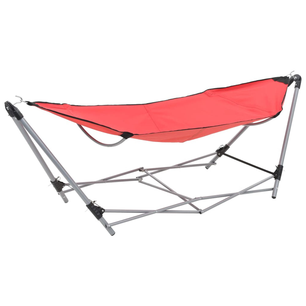Hammock with a folding stand, red