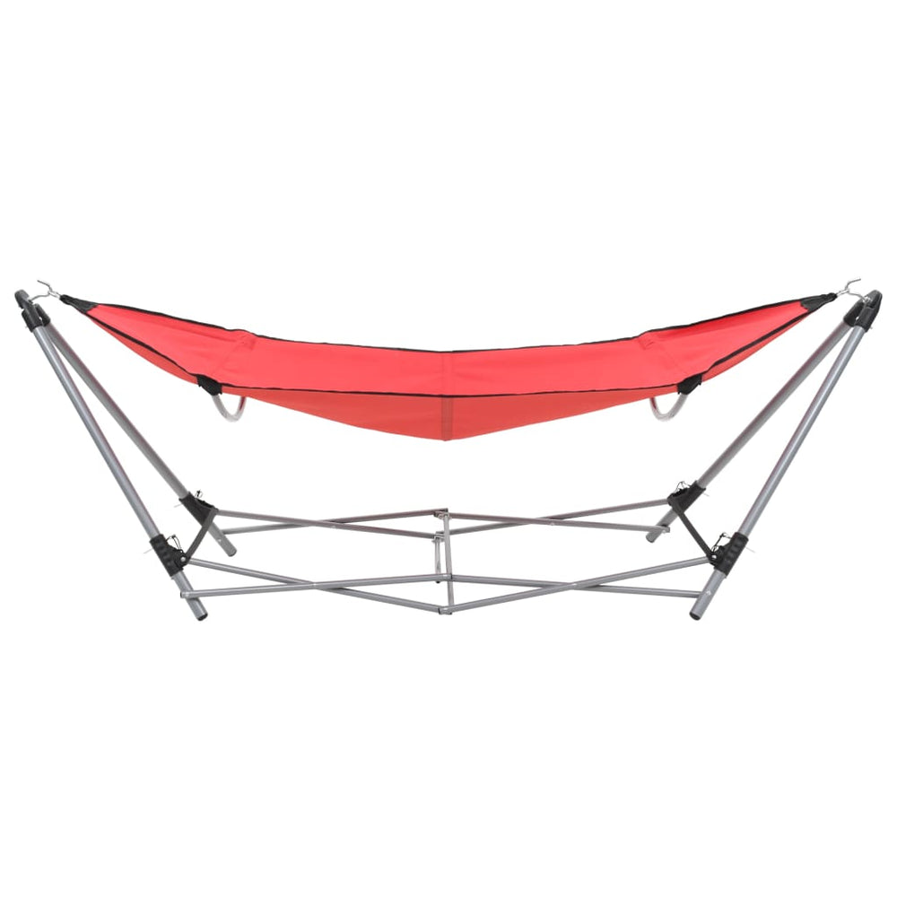 Hammock with a folding stand, red