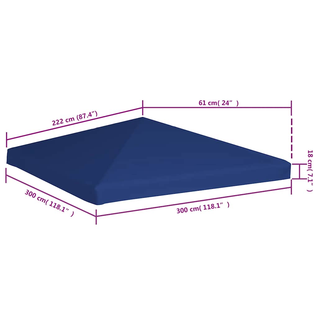 Lapenes virsdaļa, zila, 310 g/m², 3x3m