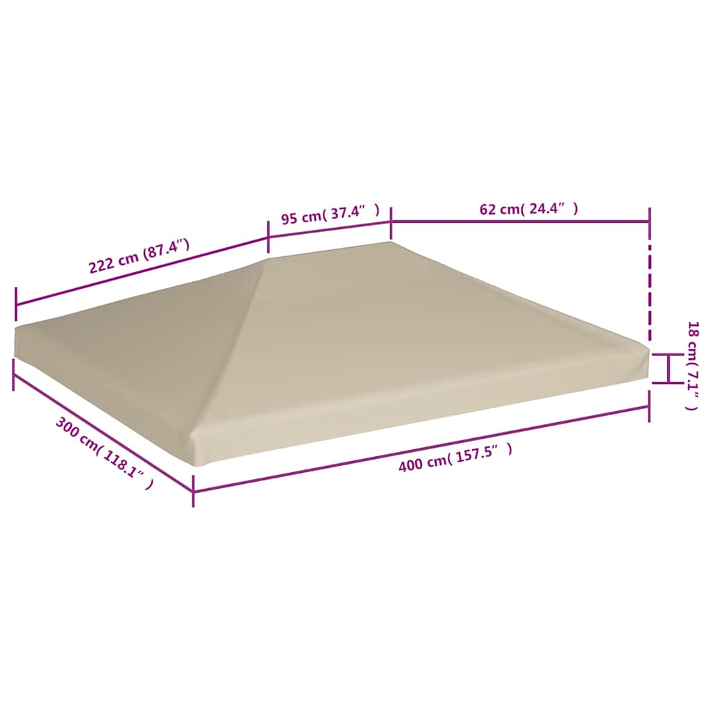 Nojumes virsējais pārklājs, krēmkrāsas, 310g/m², 4x3m