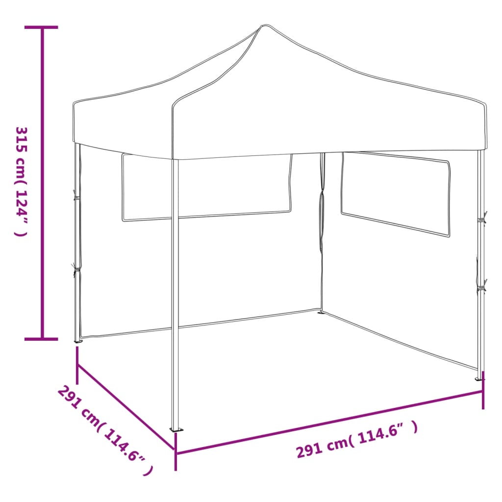 Išskleidžiama palapinė su 2 sienomis, mėlyna, 3x3 m