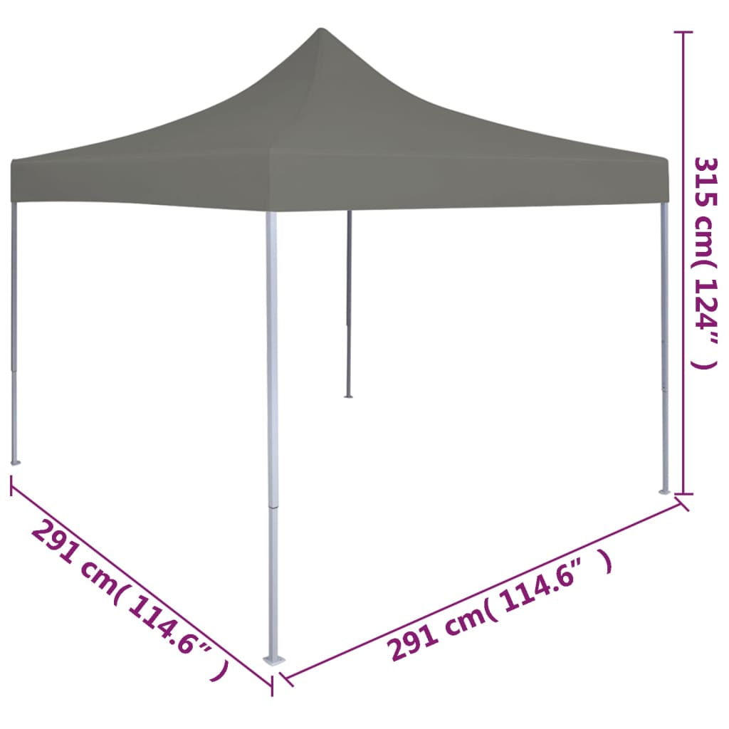 Išskleidžiama proginė palapinė, antracito sp., 3x3 m