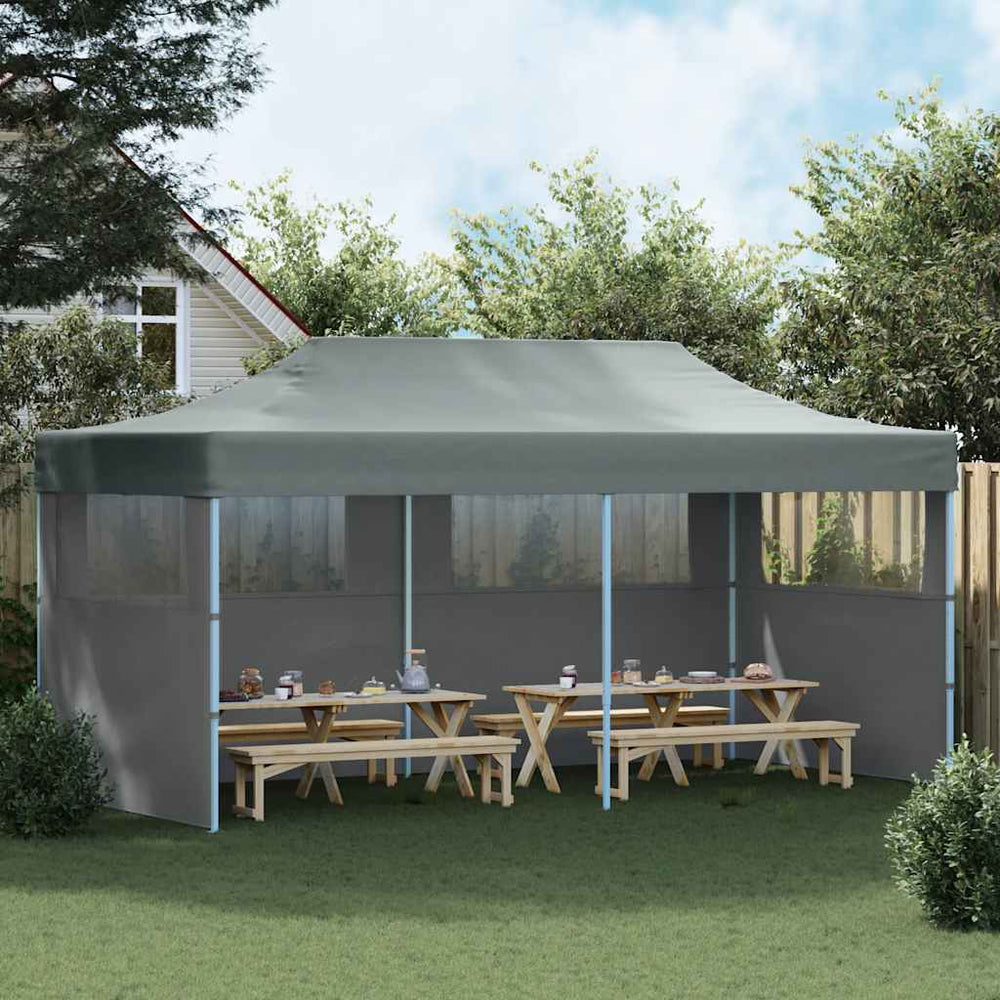 Išskleidžiama proginė palapinė, antracito spalva, 3x6m