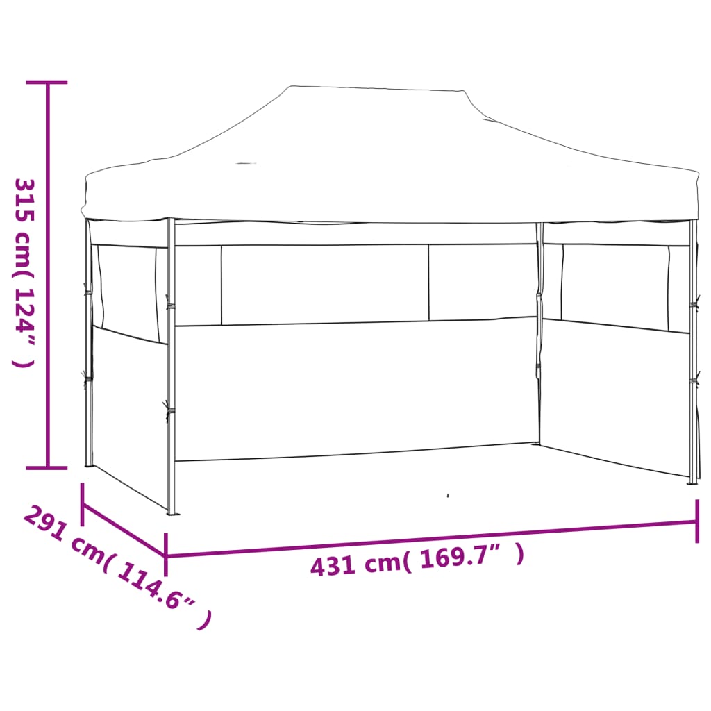 Folding tent RAVEN, anthracite, 3x4.5m