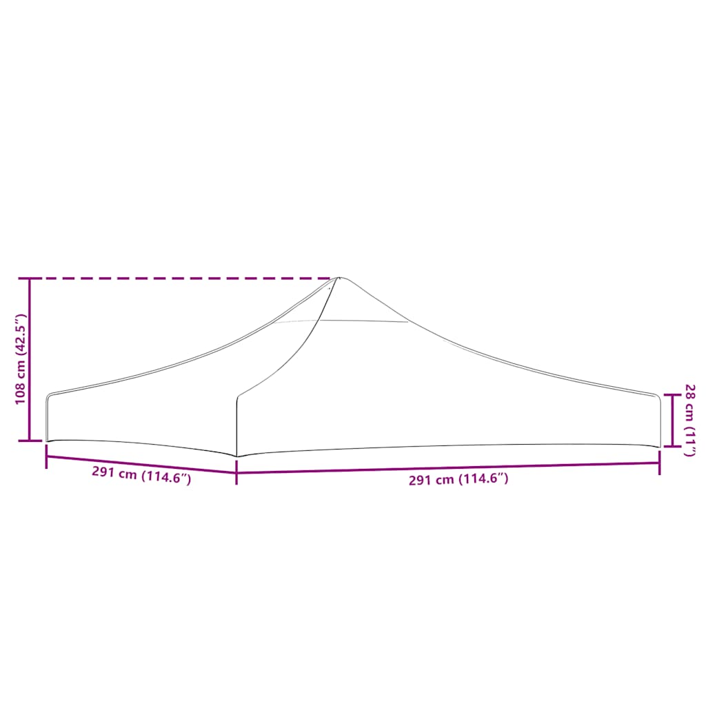 Proginės palapinės stogas, mėlynas, 3x3 m
